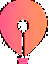 Go edition card: pink and orange balloon